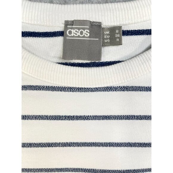 Asos Ladies Navy Stripe Jersey Knit Long Sleeve Top Size Small - Picture 13 of 15
